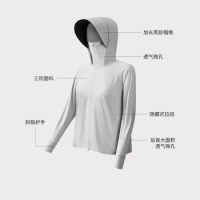 Spring/summer 2024 new sunblock women's ice silk UV light breathable sunblock coat removable hat