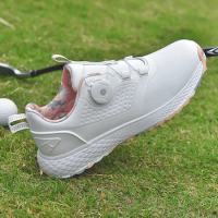 Women's Golf Shoes Outdoor Sports Shoes Golf Sneakers Comfy Leather Golf Sneakers Men Women Training Golfer Shoes Grass Walking
