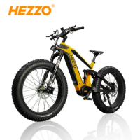 HEZZO Carbon Fiber Ebike Bafang M620 52V 1000W Middrive 21AH LG Electric Bike 26x4.8 Fat Tire Hybrid Bike 9 Speed Motorbike