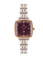 [Pre-Order จัดส่ง 5 วัน] นาฬิกาข้อมือผู้หญิง รุ่น SET-PPC-DF04-SRG-DR  สี SILVER ROSEGOLD / DARK RED