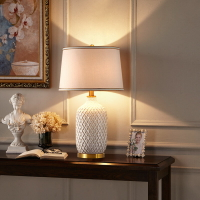 美式新中式輕奢現代簡約臺燈臥室床頭燈北歐風格陶瓷結婚客廳裝飾