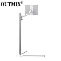 Tablet Floor Stand Height Adjustable Aluminum Cell Phone Holder Long Arm for iPhone iPad 4 - 13 inch Tablet Sofa Bed Stand Mount