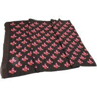 MOSCHINO 草莓鼠印花滿版字母深咖色純羊毛披肩 圍巾(190x55)