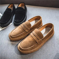 Boat Shoes Faux Suede Slip-On Shoes Fashion Daily Man Loafers Breathable Casual Leather Shoes