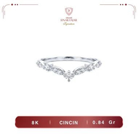 Cincin Emas V Berlian Chevron 8K Terkini - Sinar Fajar