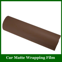 Size: 1.52*30m/Roll Coffee Brown Matte Vinyl Wrap Film With Air Bubble Fre Car Wrap Sticker Self adhesive Vinyl Graphic