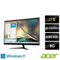 Acer 宏碁 27型i5液晶電腦(Aspire C27-1800/i5-12450H/8G/512G SSD/W11)