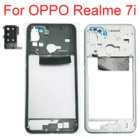 Middle Frame Housing Bezel For OPPO Realme 7i RMX2103 Middle Frame Cover with Side Button and Camera Frame Lens Cover Parts
