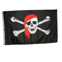 90 x 60cm Halloween Supplies Jolly Roger Skull Crossbones Pirate Flag Garden Banner Flag Party Decoration NN023
