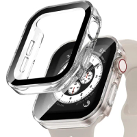 Case+Glass for Apple Watch 7 8 9 45mm 41mm 44mm 40mm Screen Protector Waterproof Cover Bumper Shell iWatch 4 5 SE 6 Accessories