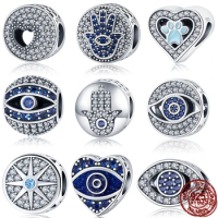 925 sterling silver Round magic eye Beads Series Fit Original Pandora Bracelet&amp;Bangle Making Fashion DIY Jewelry For Women