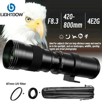 Lightdow Telephoto Lens Manual Focus lens 420-800mm f8.3 for Nikon D3500 D850 D5600 D3400 D750 D810 D610 Nikon SLR Camera Lenses