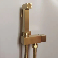 brushed gold Bidet Toilet Handheld Bidet Spray Brass cold Bidet Faucet Shower Sprayer Hold Hose Brushed gold