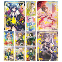 Cartoon SER Goddess Story Keqing Azusa Anime characters Bronzing collection Game cards Children's toys Christmas Birthday gifts