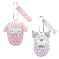 小禮堂 Sanrio 三麗鷗 絨毛玩偶睡袋吊飾 (美樂蒂50周年 酷洛米20周年) 美樂蒂 酷洛米