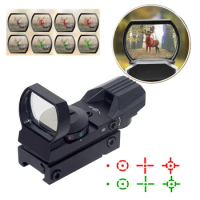 Tactical 4 Reticle Red Green Dot Sight Reflex Scope Collimator Hunting Optics Holographic Sight For 20mm Rail Riflescope
