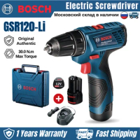 Bosch Cordless Electric Drill GSR 120-Li Electric Screwdriver 12V Household Screwdriver with Battery Rechargeable Power Tools