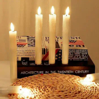 3D Wick Flameless Candlestick Flickering Led Taper Stick Candle Remote w/Timer function H7.5" Battery operated Window Candles