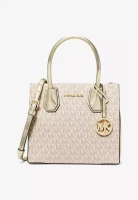 MICHAEL KORS Michael Kors Mercer Medium Signature Logo Crossbody Bag Pale Gold Multi