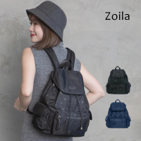 【Zoila】時尚媽媽包-簡約束口後背包-中(育兒包/輕量/防潑水/13吋筆電包)