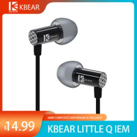KBEAR Little Q HIFI Wired Best In Ear IEM Earphone Monitor Aluminum Alloy 6mm Composite Diaphragm Ultra-light Headphone with Mic