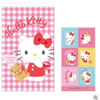 小禮堂 Hello Kitty 迷你直式紅包袋6入組 (粉格子款)