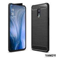 【YANG YI 揚邑】OPPO Reno 標準版 拉絲紋碳纖維軟殼散熱防震抗摔手機殼