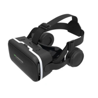 VR SHINECON G04E 3D VR Glasses Headset With Earphones For 4.7-6.0 Inches Android IOS Smart Phones