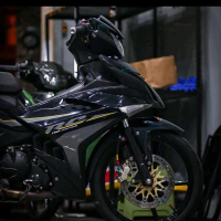 Điệp Tem Xe - Mẫu Tem Rời   Exciter 150 Rc - Xe Đen Chỉ Vàng - Chất Liệu Decal 3 Lớp
