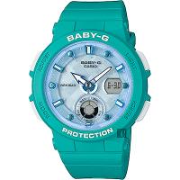 CASIO 卡西歐 Baby-G 海洋渡假 霓虹手錶 送禮推薦-藍x綠 BGA-250-2A
