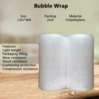 2 Pack 12in x 36ft Shipping packaging Bubble Wrap Roll For Cushioning