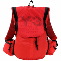 Y-3 網布拼接多功能尼龍後背包(附可拆腰包/紅色)