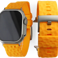 Wide Rubber Watch Strap For Apple Watch Band Ultra 2 49mm 44mm 45mm 42mm sport Watchband iwatch Serise 5 6 7 8 9 bracelet