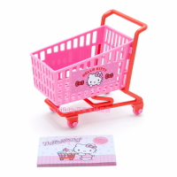 asdfkitty*KITTY超市推車造型收納籃附便條紙-日本正版商品