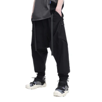 REINDEE LUSION 21AW CYBERPUNK 2 IN 1 MOLLE SYSTEM LOW CROTCH SAMURAI PANTS / 8 MINUTES PANTS TECHWEAR trouser (leg can remove)