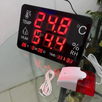 Temperature Humidity Monitor Data Recorder Thermohygrometer Data Logger dengan Alarm Eksternal WT-30