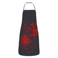 Custom Bib Halloween Aprons for Men Women Unisex Adult Chef Kitchen Cooking Bloody Wood Tablier Cuisine Painting