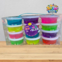 ToyJoy Sét 12 Hộp Slime Trong Suốt Có Nhũ Nhiều Màu Slime Hộp Quai Xách Cho Trẻ Em Chất Nhờn Ma Quái