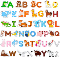 Wooden Kids Magnets – 26 Cute Animals Alphabet Uppercase Letters and 0-9 Numbers Fridge Magnets for