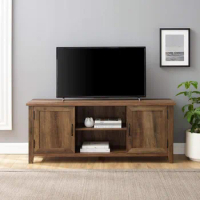 Grooved Door TV Stand for TVs up to 65 Inches, 58 x 16 x 24 inches, Rustic Oak