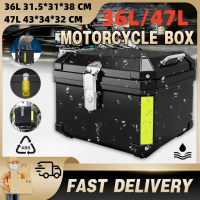 【จัดส่งจากประเทศไทย】 ❣กล่องหลัง ABS กล่องเก็บของ 36L/47L ท้ายรถมอเตอร์ไซค์​ ติดรถมอเตอร์ไซค์ มีสะท้อ