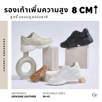 Chunky Sneakers (8CM lifted) รองเท้าสนีกเกอร์หนังแท้ เสริมสูง 8 ซม. | รองเท้าเสริมส้น Chuniverse (ชู