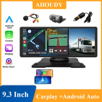 9" Car Mirror Video Player Wireless Carplay Android Auto Car Monitor Multimedia GPS Navigation Rearview Camera Dashboard