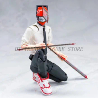 15cm Anime SHF Chainsaw Man Denji Action Figure PVC Chainsaw Helmet Movable Collection Model Ornaments Toys For Child’s Gifts