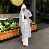 Tunik Rayon Twill Atasan Muslim Full Kancing // Tunik Wanita Muslim // Tunik Terbaru