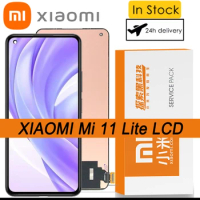 100% Original 6.55" Display with Frame For Xiaomi MI11 Lite Mi 11 Lite 5G M2101K9AG LCD Touch Screen Digitizer Repair Parts
