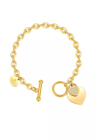 CELOVIS La Devotion 時尚心形鋯石手鍊（金色）