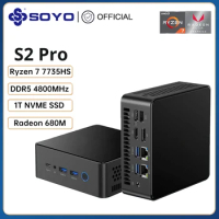 SOYO S2 Pro MINIPC Ryzen 7 5700HS Mini PC Dual Channel DDR5 16GB RAM 1TB ROM NVME SSD Windows11Pro Portable Gaming Computer Host