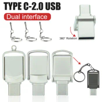 2 IN 1 phone Smartphone USB Flash Drive 128GB Type C OTG Metal waterproof USB 2.0 Mini Pen Drive 64GB pendrive