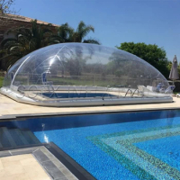 customized design Large commercial inflatable swimming pool cover transparent domes enclosures transparent plastic igloo tent